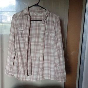 Old Navy ladies plaid and flannel shirt